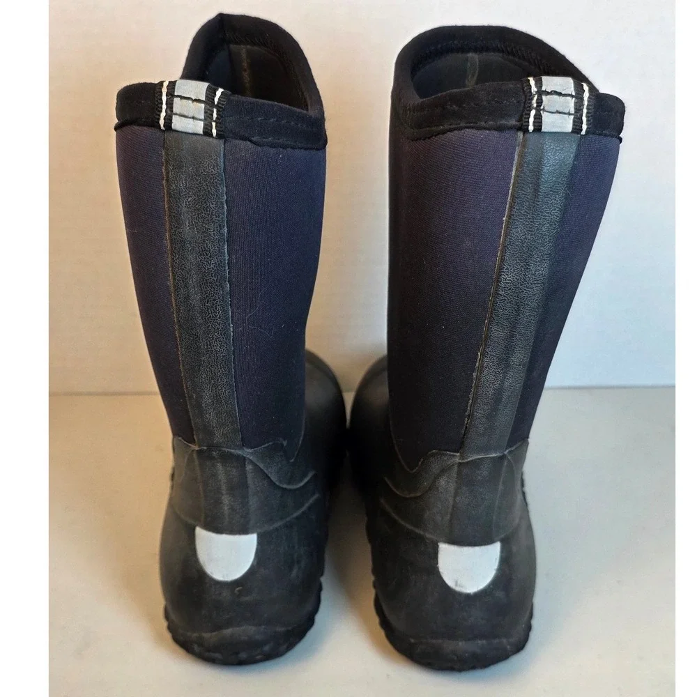 HISEA Kids Rubber Neoprene Rain Snow Boots Black Waterproof Size 4 Muck Boot
